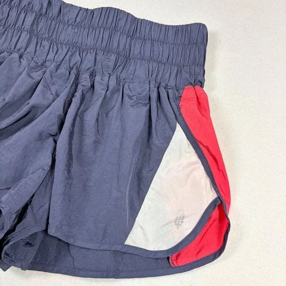 FREE PEOPLE Movement The Way Home Short Red Blue Womens Size Medium Athletic USA - Picture 2 of 11